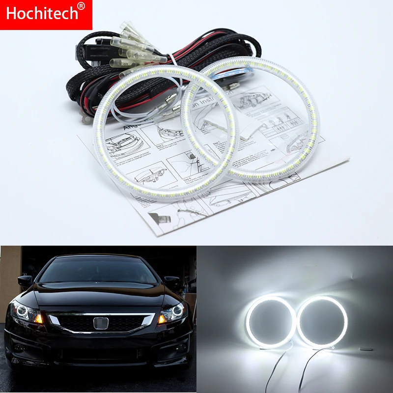 For Honda Accord coupe 2008 2011 Ultra bright SMD white LED angel eyes halo ring kit daytime