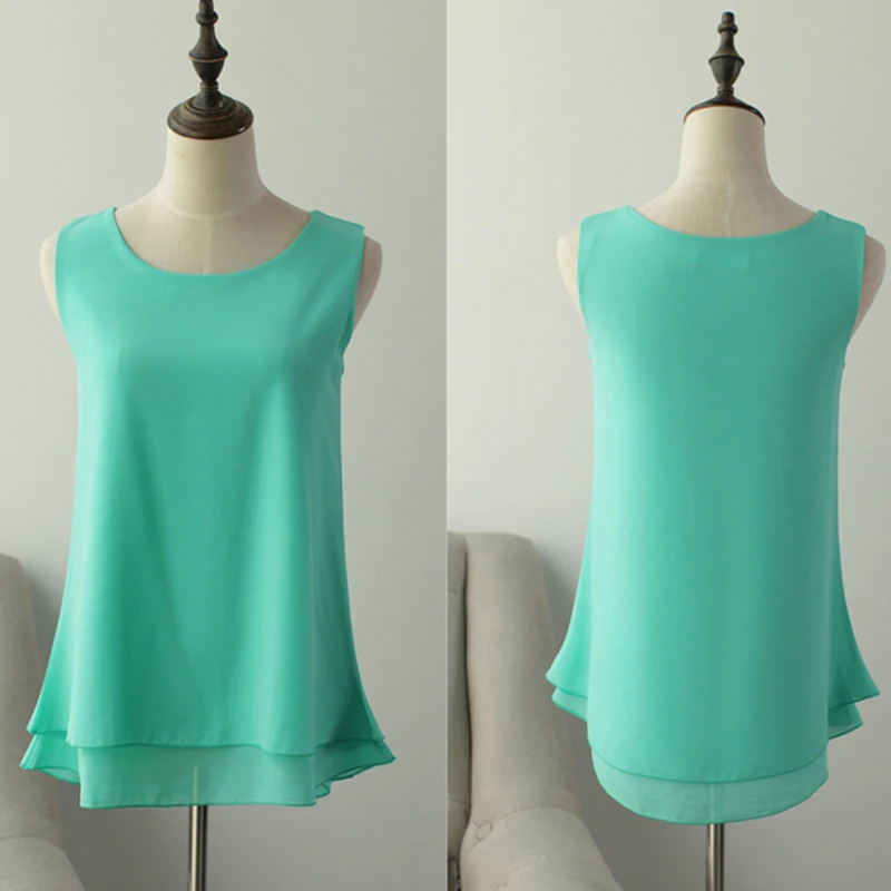 Женская рубашка больших размеров 6XL, Новое поступление, шифоновая блуза без рукавов ярких цветов для женщин, Длинные Топы, летняя модная одежда
