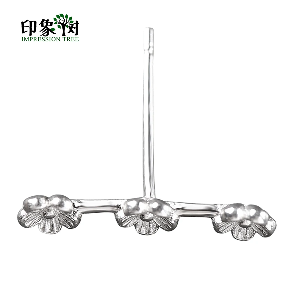 

4Pcs 16x4mm 925 Sterling Silver Stud Earrings Triple Plum Bloosom Branch Cute Chic Earring Stud DIY Jewelry Makings 92568