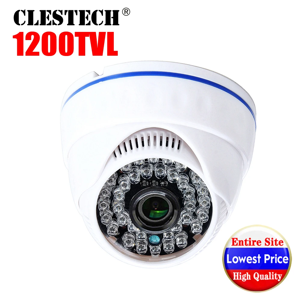 

6.28Sale Real 1200tvl Cmos HD CCTV Camera IRCUT infrared Night Vision Wide Angle indoor HOME Dome security Surveillance vidicon