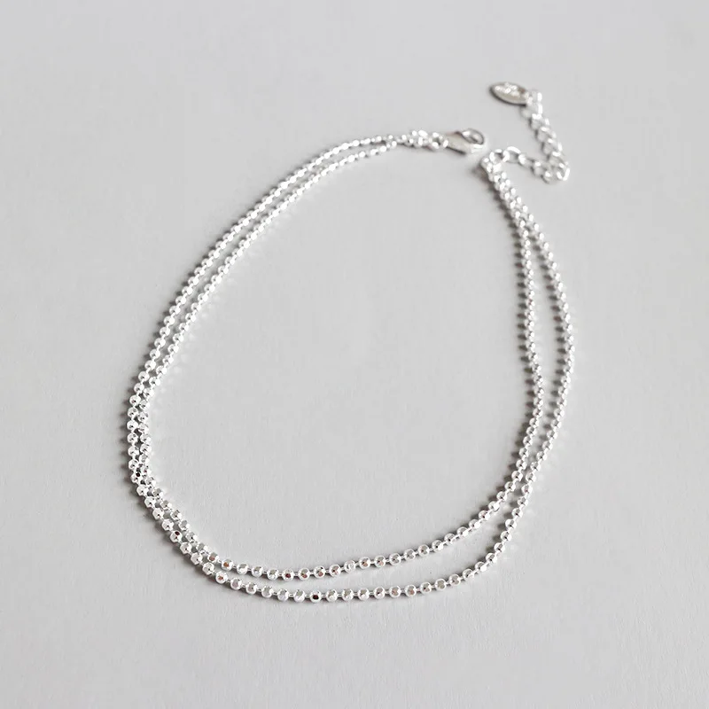 925 sterling silver female ankle foot leg bracelet accessories,simple beads double layered bead chains anklets for women jewelry 925 sterling silver female ankle foot leg bracelet accessories,simple beads double layered bead chains anklets for women jewelry