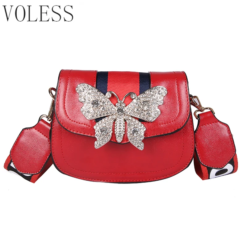 

Fashion Bee Women Bags Crossbody Designer High Quality Pu Leather Flap Bag Wide Straps Lock Women Messenger Bags Famous Brands