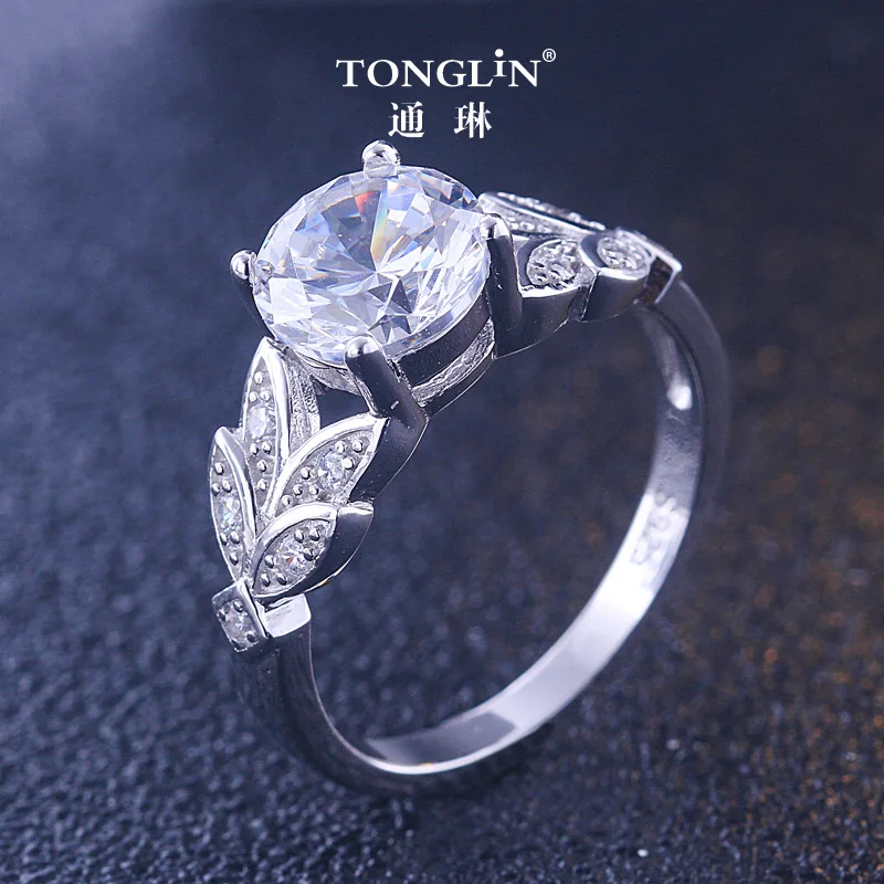 Тиндлин персонализированные индийские украшения 1 5 ct true серебряное кольцо 925 shine