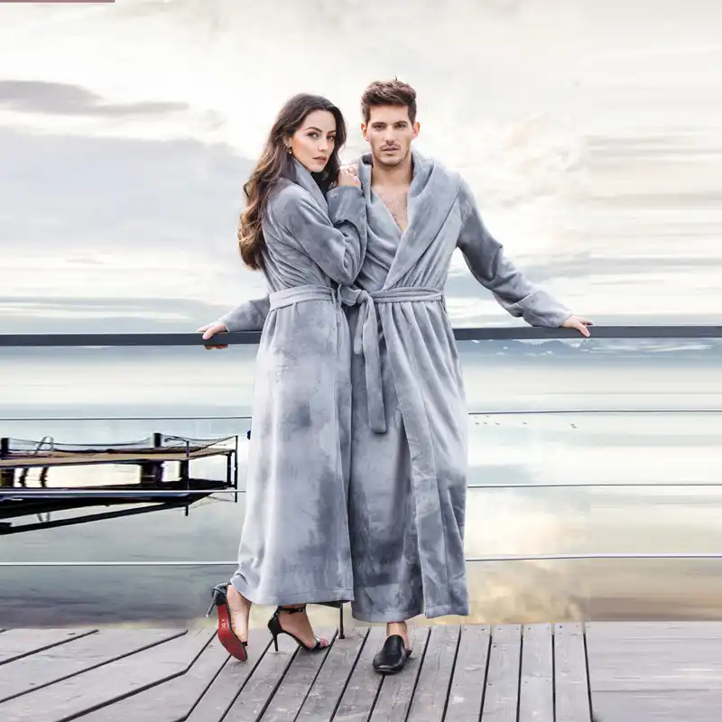 Women S Long Robes Fleece Flannel Floor Length Plus Size Bathrobe Robes Sleepwear Loungewear Nightgown