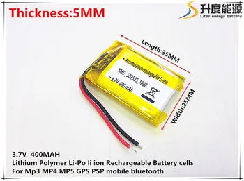 

Wholesale 10 pcs 3.7V 400mAh 502535 Li-Po Lithium Polymer Rechargeable Battery For Mp3 Mp4 Mp5 DIY PAD DVD headset