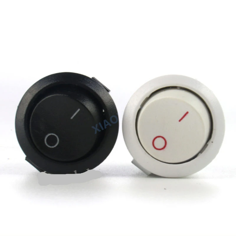 Promotion-5Pcs-AC-3A-6A-250V-On-Off-Snap-in-SPST-Round-Boat-Rocker-Switch-Black_