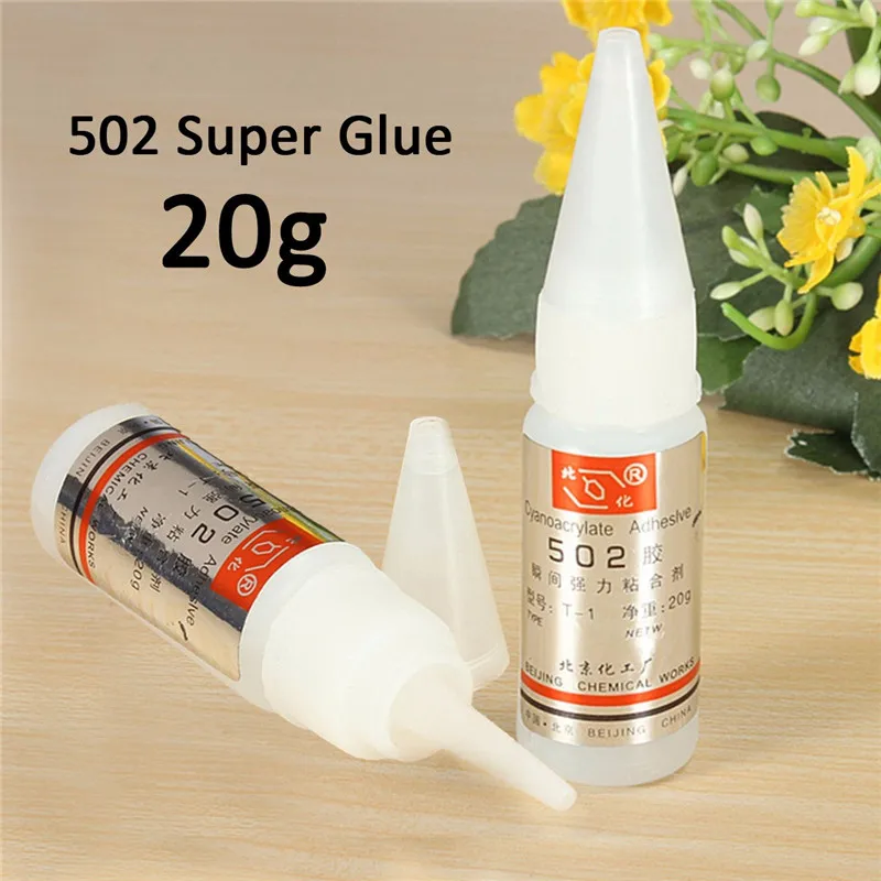 

Genuine Cyanoacrylate Adhesive Strong Bonding Fast 502 Super Glue 20g High Quality manufactured by Beijing Chemical Works