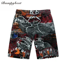 Bumpybeast Большие размеры Горячие быстросохнущие мужские шорты бренд повседневное пляжное короткое Homme Бермуды летние мужские пляжные шорты с принтом Мужские шорты