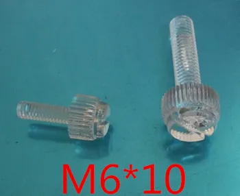 

100pcs/lot M6*8 M6 x 10 Transparent Acrylic Knurl Hand Screw