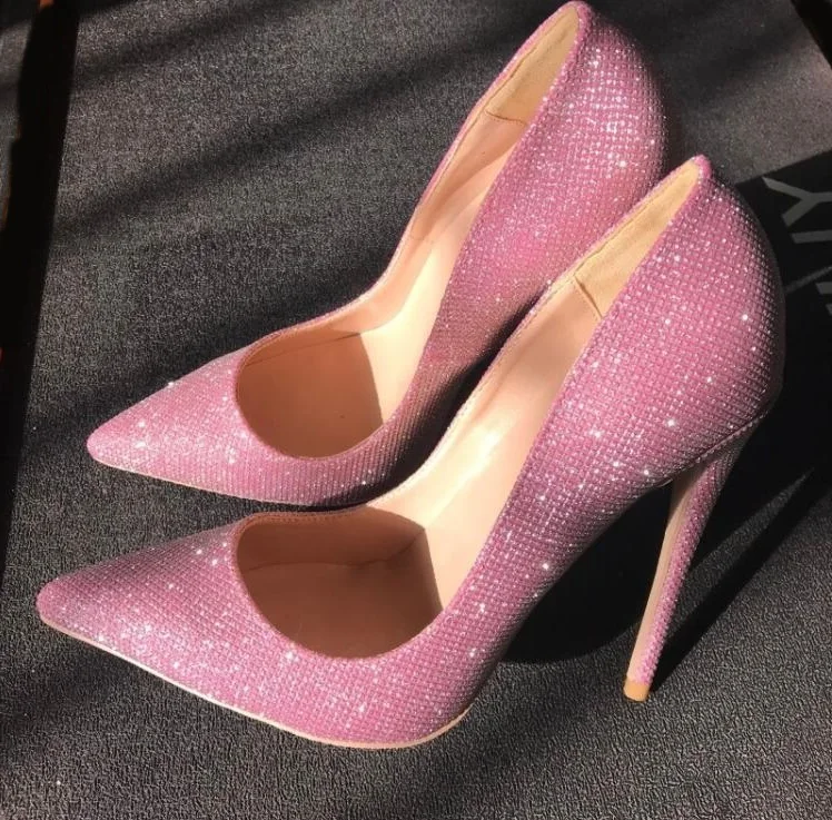 Pink Glitter Pumps Women Shoes 