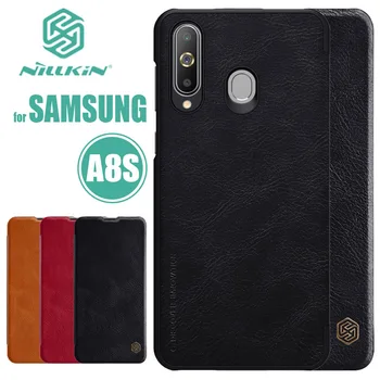 

for Samsung Galaxy A8S Case Nillkin Qin Flip Leather Case Luxury Card Slot Phone Case for Samsung Galaxy A8S Nilkin Cover Capa