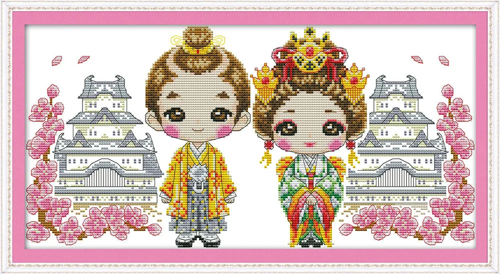 

The beauty of kimono, counted printed on fabric DMC 14CT 11CT Cross Stitch kits,embroidery needlework Sets Home Decor