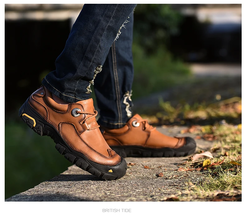 VESONAL/качественная зимняя Уличная обувь из натуральной кожи для пеших прогулок; повседневная мужская обувь для взрослых; теплые короткие плюшевые кроссовки; мужская обувь