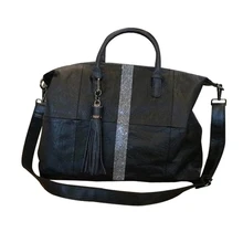 Новинка, женская большая повседневная черная сумка-тоут, женская мягкая искусственная кожа, Большая вместительная сумка на одно плечо, сумка-мессенджер с кисточками и бриллиантами