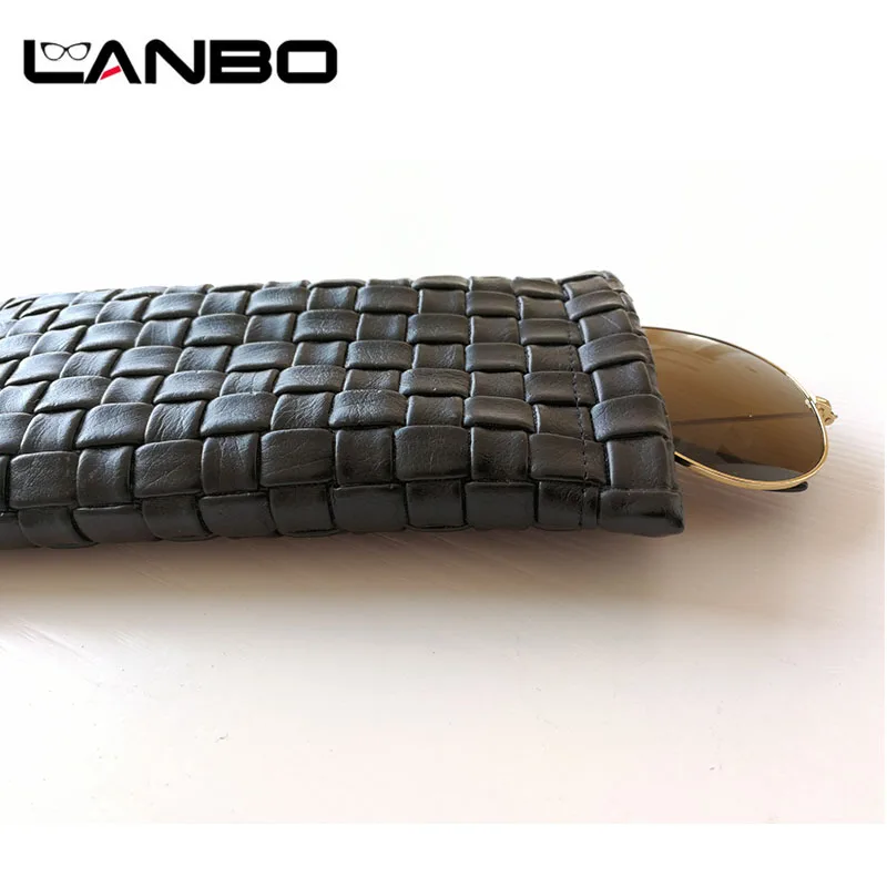 LANBO высокое качество модный бренд черный мягкий Чехол для очков алмаз ПУ