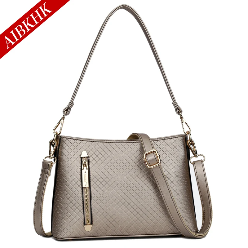 

Genuine Leather Bag Female Simple Small Bag Quilted Women Messenger Bags Female Cross Pattern Retro Handbags Women Famous Brands