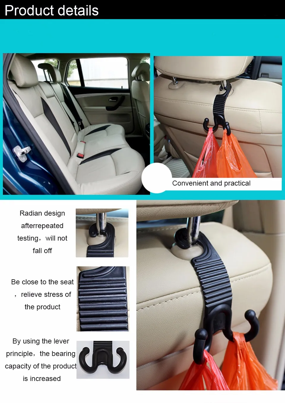 LOEN 1 шт. Авто зажимы автомобильный крючок на спинку сиденья грузовой крючок для сумки в багажник Органайзер держатель для сумки вешалка зажимы для автомобиля Стайлинг для AUDI BMW