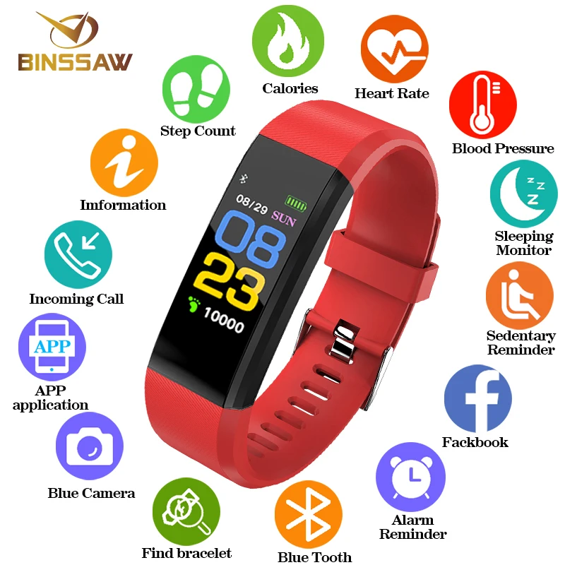 

BINSSAW Men Women Kid New Smart Watch Heart Rate Monitor Blood Pressure Fitness Tracker Bluetooth Sport Watches for ios android