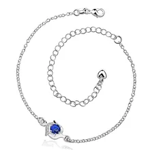 2016 Hot Sale Gift Anklet Silver Color silver plated fashion jewelry anklet for women jewelry/iKPRTOUIC