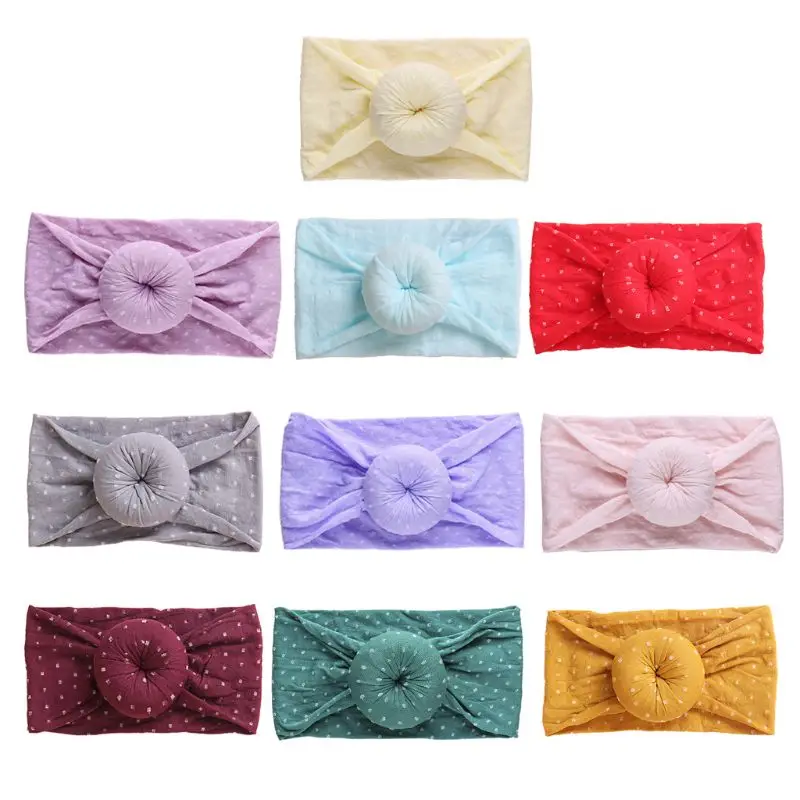

1PCS Infant Girls Christmas Gift Dot Width Nylon Headbands Donut Headband Nylon Headwear Turban Baby Girls Hair Accesseries