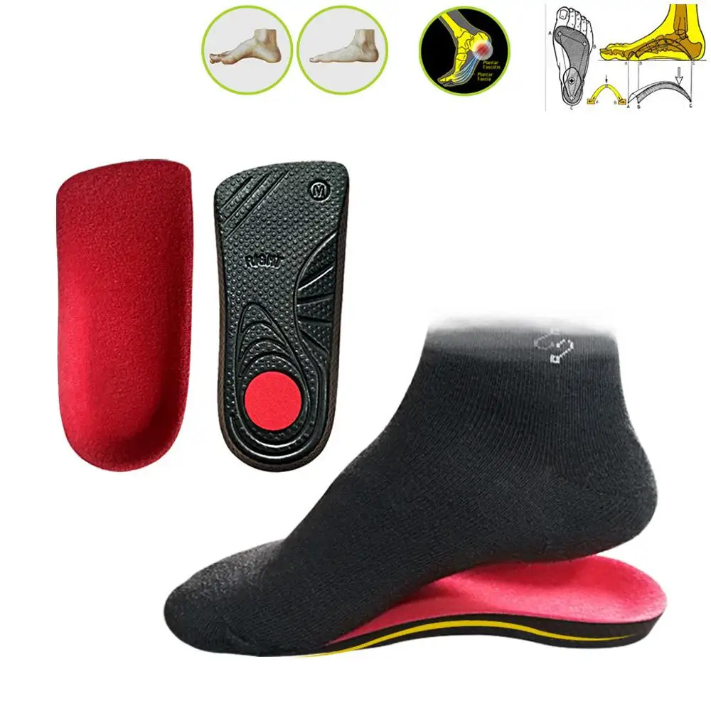 

3/4 length EVA insole Flat Foot Orthotic insoles Arch Support 2.8cm Half Shoe Pad Orthopedic Insoles Foot Care Unisex