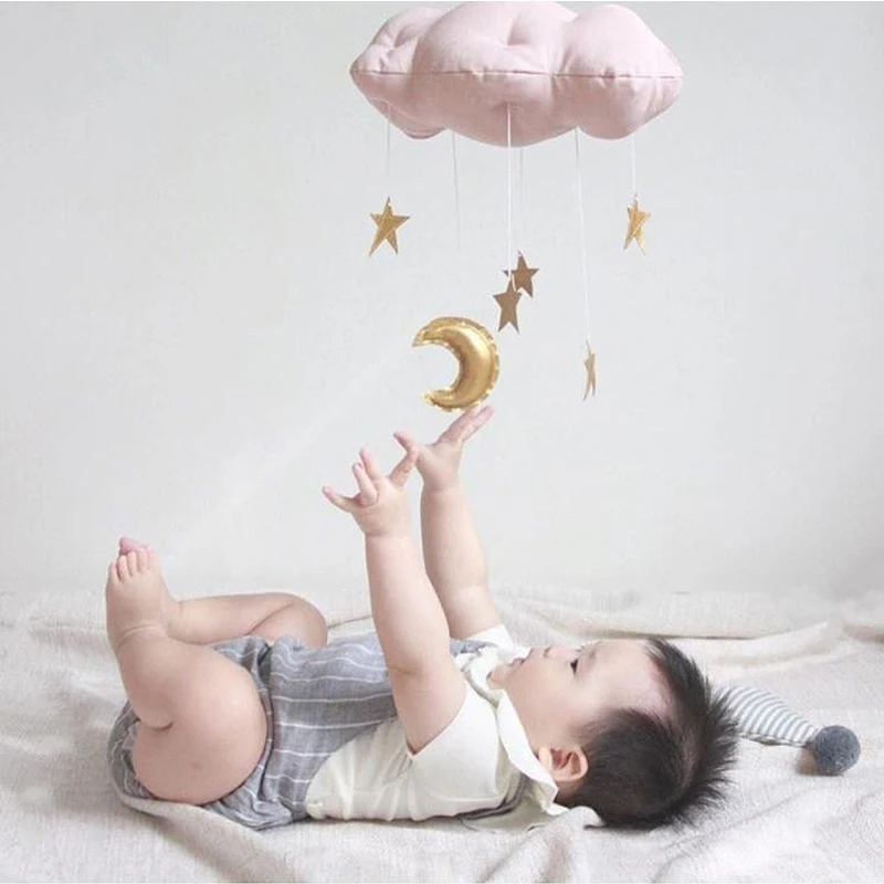 Декор для детской комнаты для новорожденных, подвесная подушка в форме дождя, облаков, Луны, детские игрушки для фотографирования принцесс, бампер