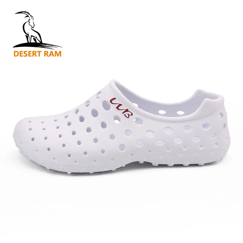 

DESERT RAM Brand 2018 Fashion Sandals Eva Clogs Shoes Men Croc Band Summer Sandalias Lover Black White Beach Garden Mens Shoe