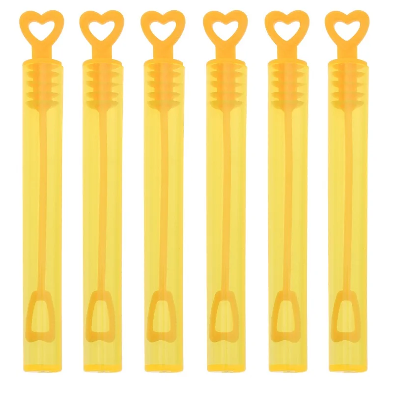 6 шт. пустые Пузырьковые мыльные бутылки производитель пузырей для детских игр под открытым небом Свадебные украшения на день рождения пузырьковая игрушка - Цвет: Heart-Yellow
