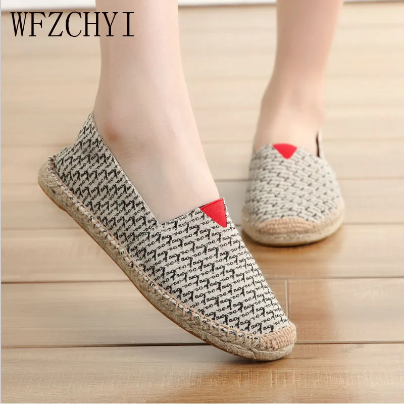 

Couple flat shoes women's espadrilles summer hot sale bottom breathable casual shoes handmade woven canvas shoes