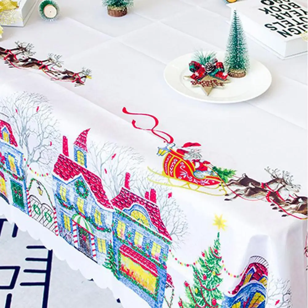 Christmas Party Table Cloth Dining Kitchen Table Cover Protector Tablecloth Xmas Home Table Decor Christmas Party Table Cloth Dining Kitchen Table Cover Protector Tablecloth Xmas Home Table Decor