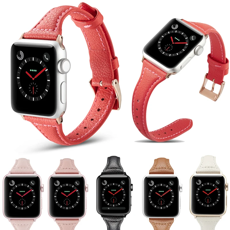 

Bracelet Belt Leather Band For Apple Watch 42MM 38MM 44MM 40MM Replacement Strap Watch 4 3 2 Leather Wristband