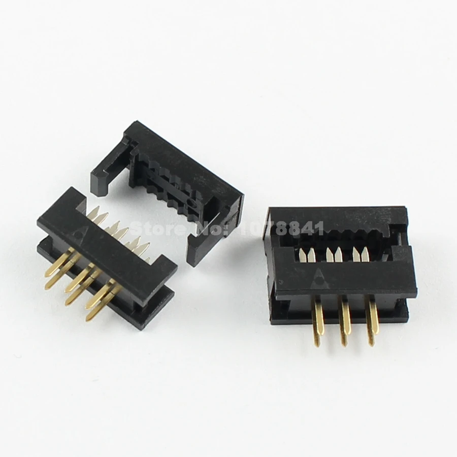 

10 Pcs Per Lot 2.54mm Pitch 2x3 Pin 6 Pin Male Header IDC Ribbon Cable Transition Connector