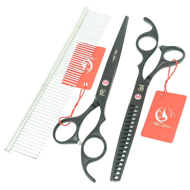 Meisha 7.0" Pet Cutting Scissors 18Teeth Thinning Shears Dog Hair Trimming for Groomer Japan 440c Clipper Pet Accessories HB0156