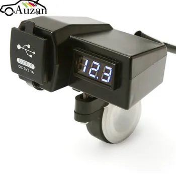 

Dual USB Charger Adapter Plug Waterproof 12/24V Car Motorcycle Cigarette Lighter Socket ATV Scooter With Digital LED Voltmeter