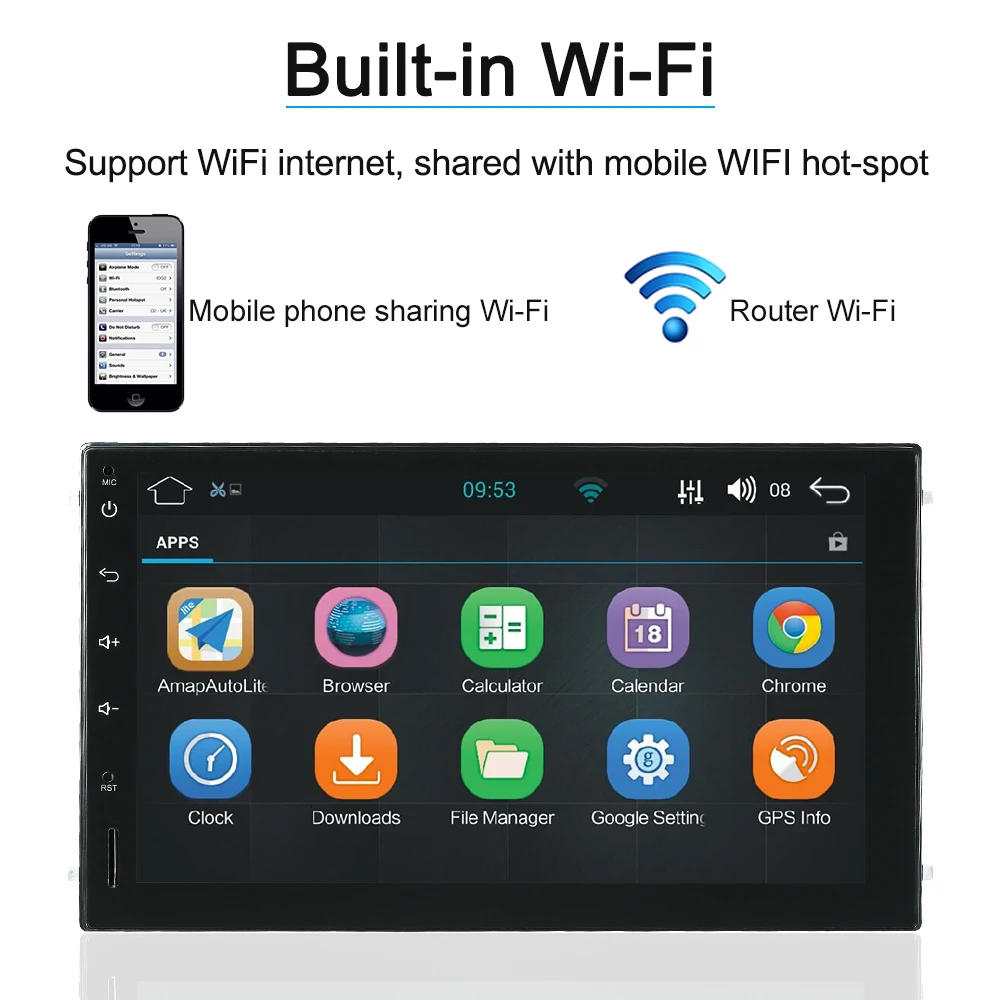 Clearance Android 5.0 1GB RAM 1024*600 Car GPS 2Din Radio Universal Car Stereo Player with Rearview Camera Car Styling Car Accessories 28