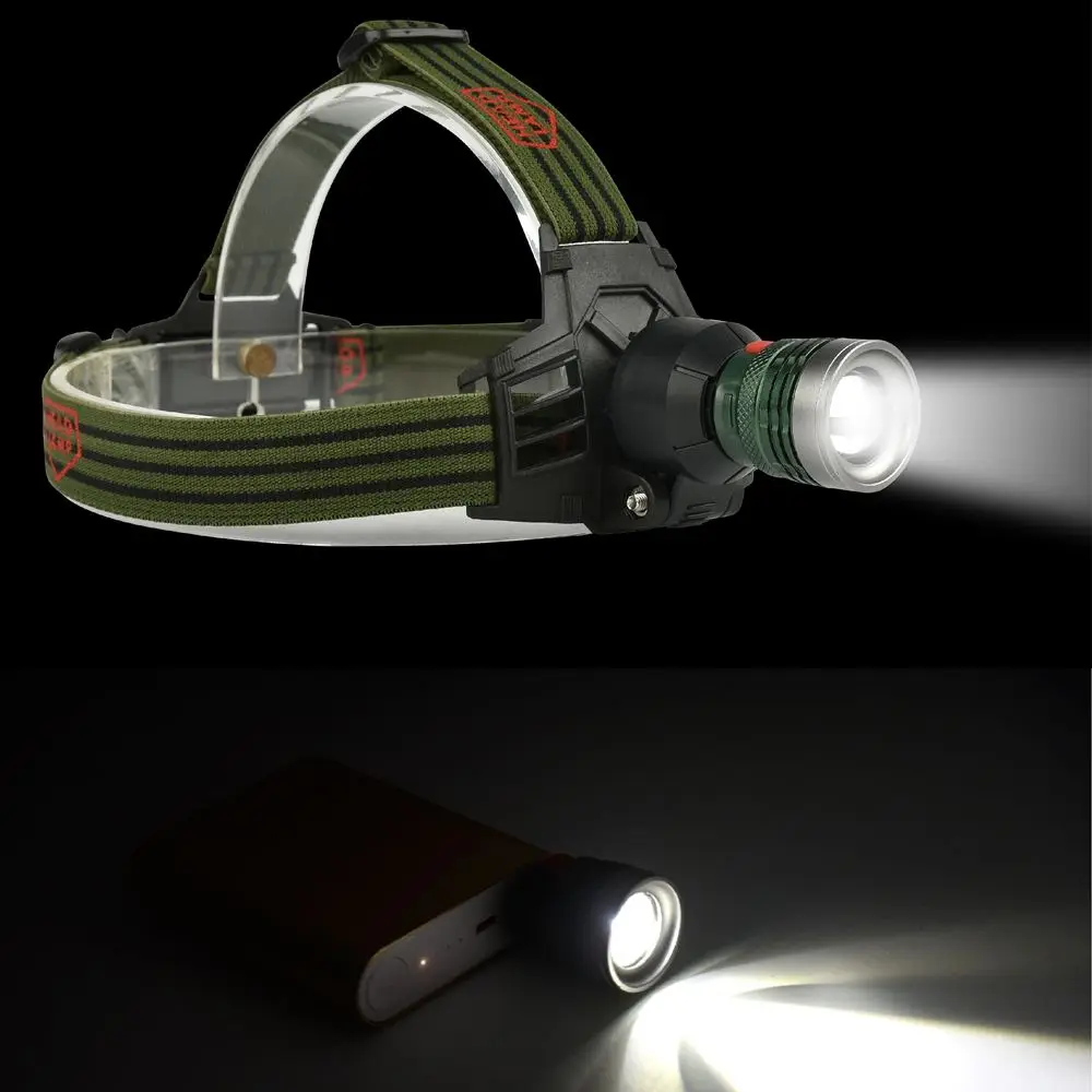 Alonefire HP28 масштабируемой Power Bank фары светодиодные фары кемпинг фары Регулируемый фокус свет USB голову