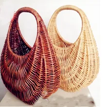 Популярная плетеная лоза фруктовая Сумка-корзинка для вина Корзина для пикника Корзина для супермаркета корзина для покупок