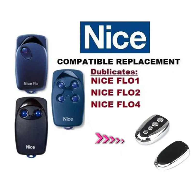 High quality and Durable use ! NICE FLO1 FLO2 FLO 4 transmitter replacement / duplicator 4channel 433.92MHZ