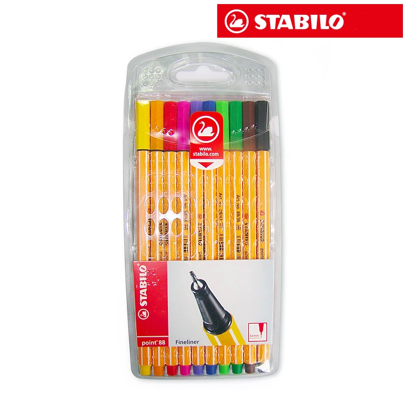 Kaufen STABILO Punkt 88 Fineliner Faser Stift Art Marker 0,4mm Fühlte Spitze Stift Feine Skizze Scriptliner Nadel Technische Stift Gel stift Marker