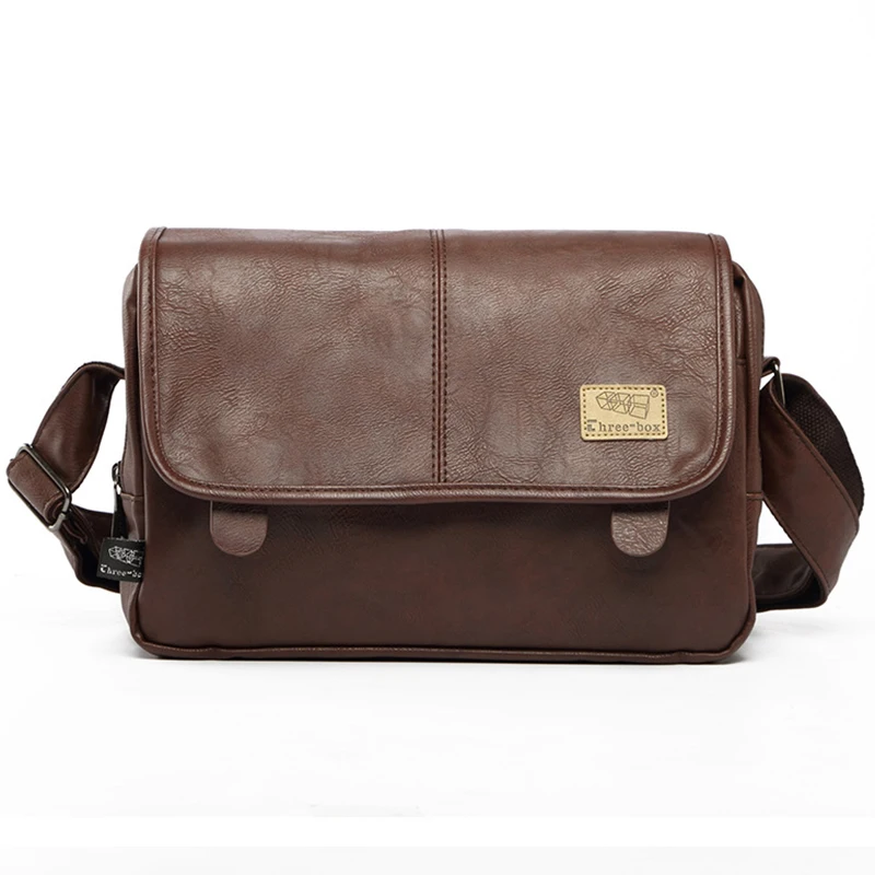 

Luxury Brand Vintage Men Crossbody Bags Leather Man Shoulder Bag For IPAD Casual Messenger Bags Black Business Male Briefcase