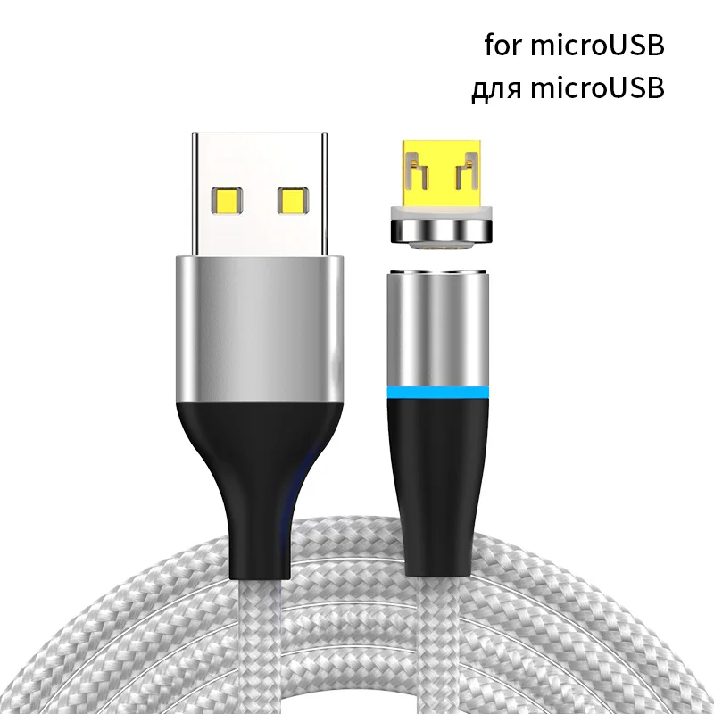 Магнитное зарядное устройство Micro USB кабель type C 3A кабель для быстрой зарядки телефона Магнитный кабель для передачи данных для Iphone кабель для зарядного устройства кабель для телефона Android - Цвет: for micro usb cable