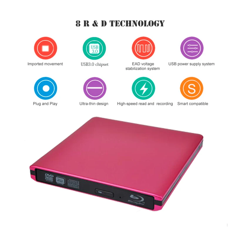 Внешний USB3.0 Blu Ray привод DVD горелка 3D Bluray плеер BD ROM RW горелки писатель для Macbook