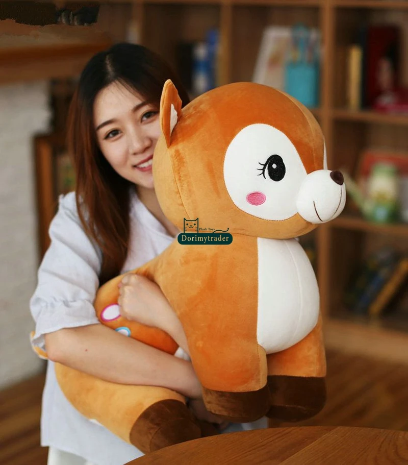 Dorimytrader 60cm New Lovely Giant Soft Animal Sika Deer Plush Toy 24'' Big Stuffed Cartoon Spot Deer Doll Pillow Baby Present DY60183 (10)