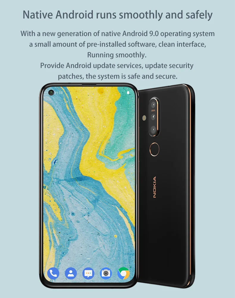 NOKIA X71 6,39 дюймов 3500 мАч snapdragon 660 6 ГБ + 64 Гб/128 ГБ Zeiss Gecertificeerd posttached Drie-Foto