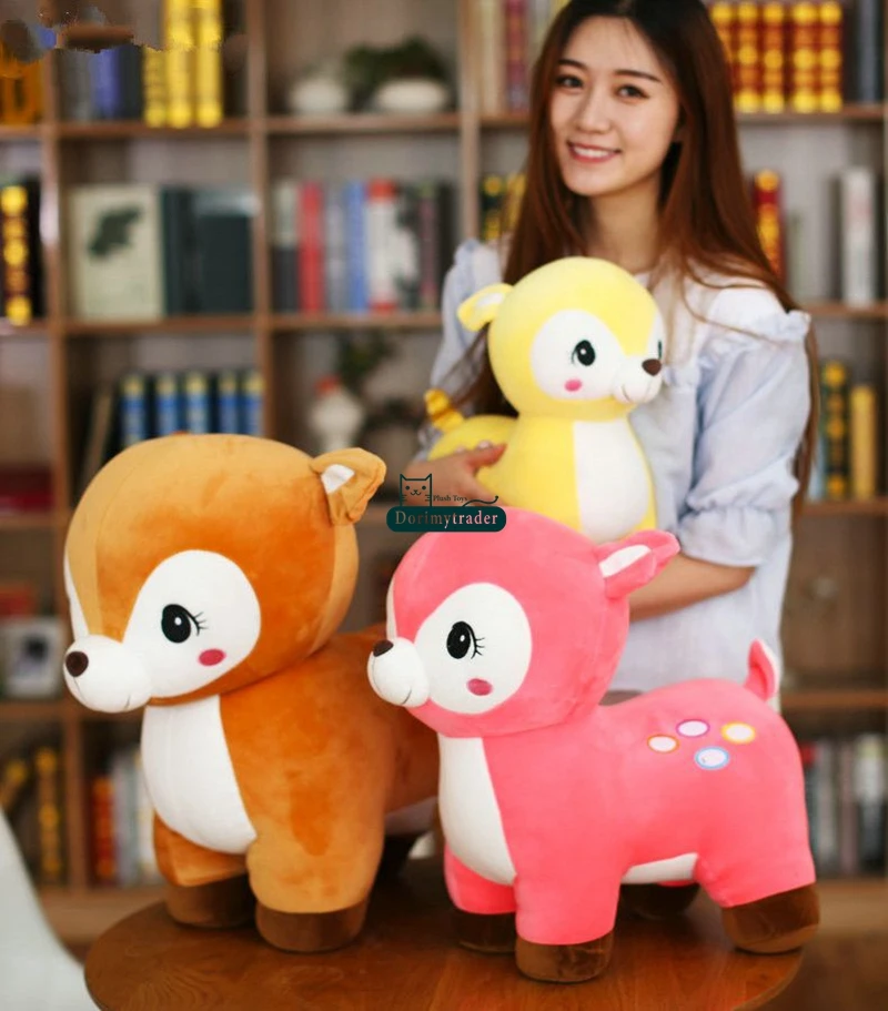 Dorimytrader 60cm New Lovely Giant Soft Animal Sika Deer Plush Toy 24'' Big Stuffed Cartoon Spot Deer Doll Pillow Baby Present DY60183 (12)