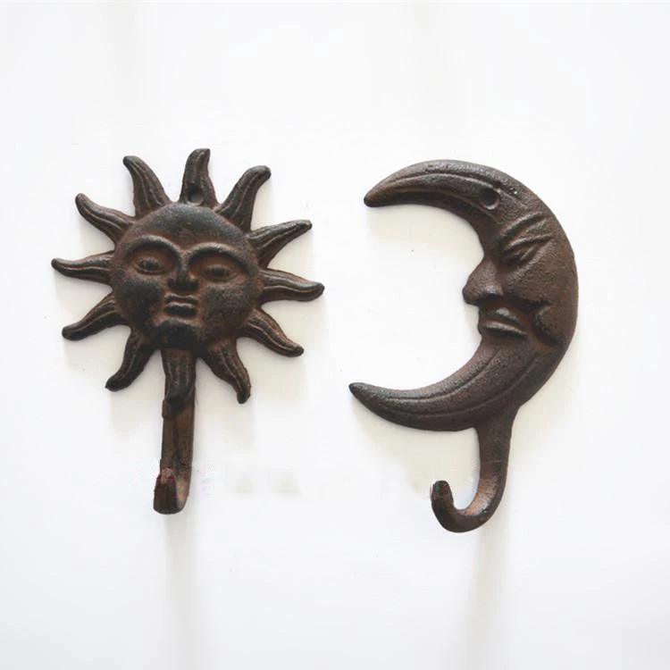 

3pcs moon \ sun style, Rustic, Cast Iron Wall Hooks, Vintage Inspired, Perfect for Coats, Bags, Hats, Towels, Scarfs etc