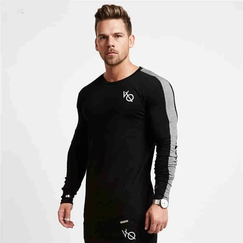 autumn men long sleeved t shirt cotton raglan sleeve bodybuilding t shirt workout clothing male