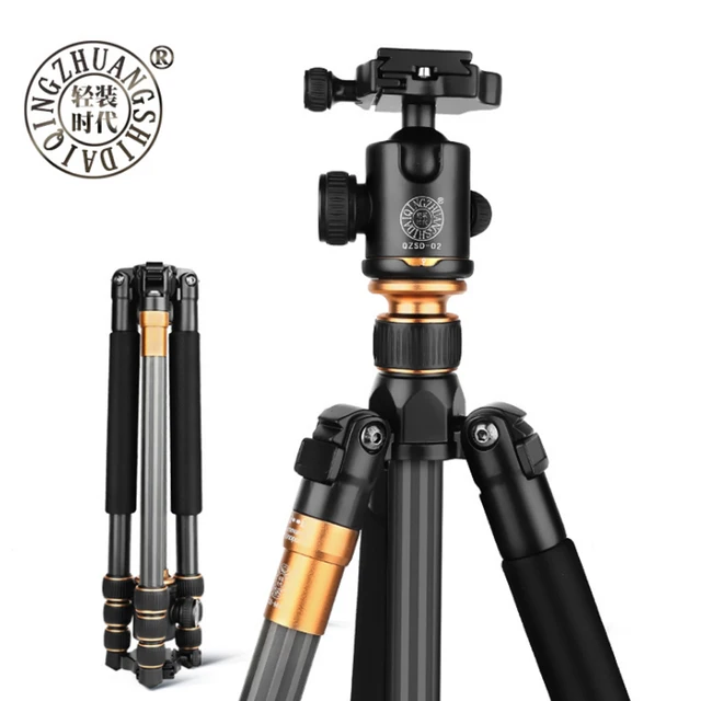 $US $88.35  Original Hot Beike QZSD Q999C Professional Photographic Portable Carbon Fiber Tripod Kit Monopod St