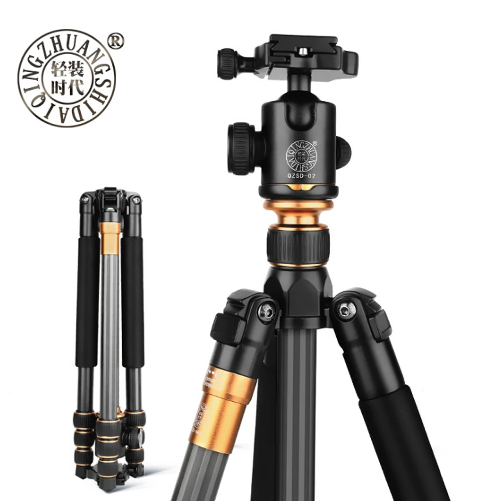  Original Hot Beike QZSD Q999C Professional Photographic Portable Carbon Fiber Tripod Kit Monopod St