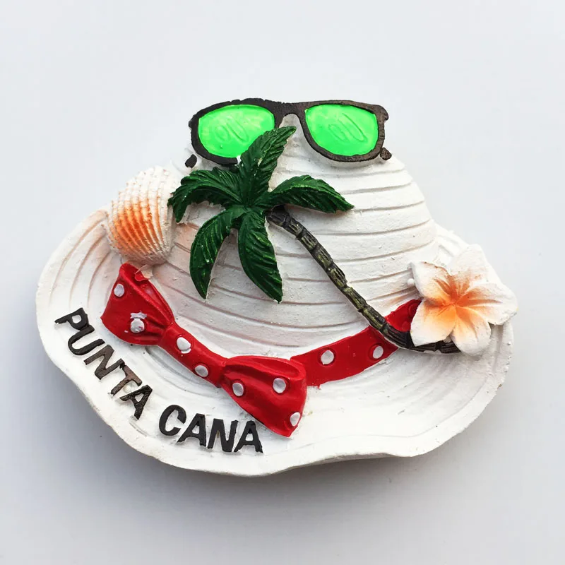 

Travel Cap Shaped Refrigerator Sticker Dominican Republic Landscape Fridge Magnet Home Decor Gift Wholesales Drop Shipping